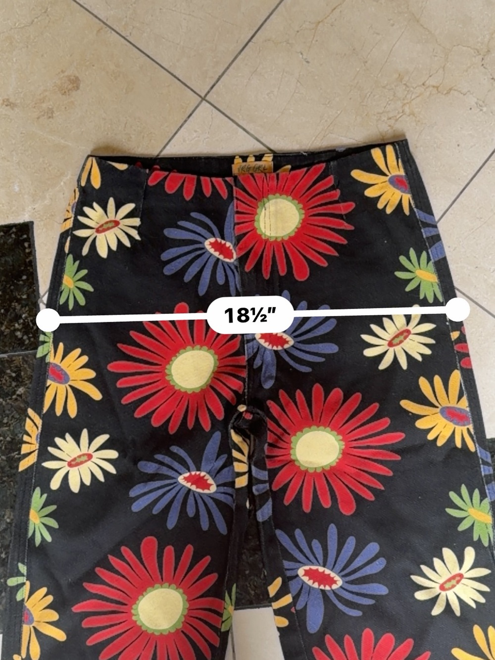 VRG GRL Retro Multicolor Daisy Floral Straight Leg Pants Size 10 - Picture 7 of 8